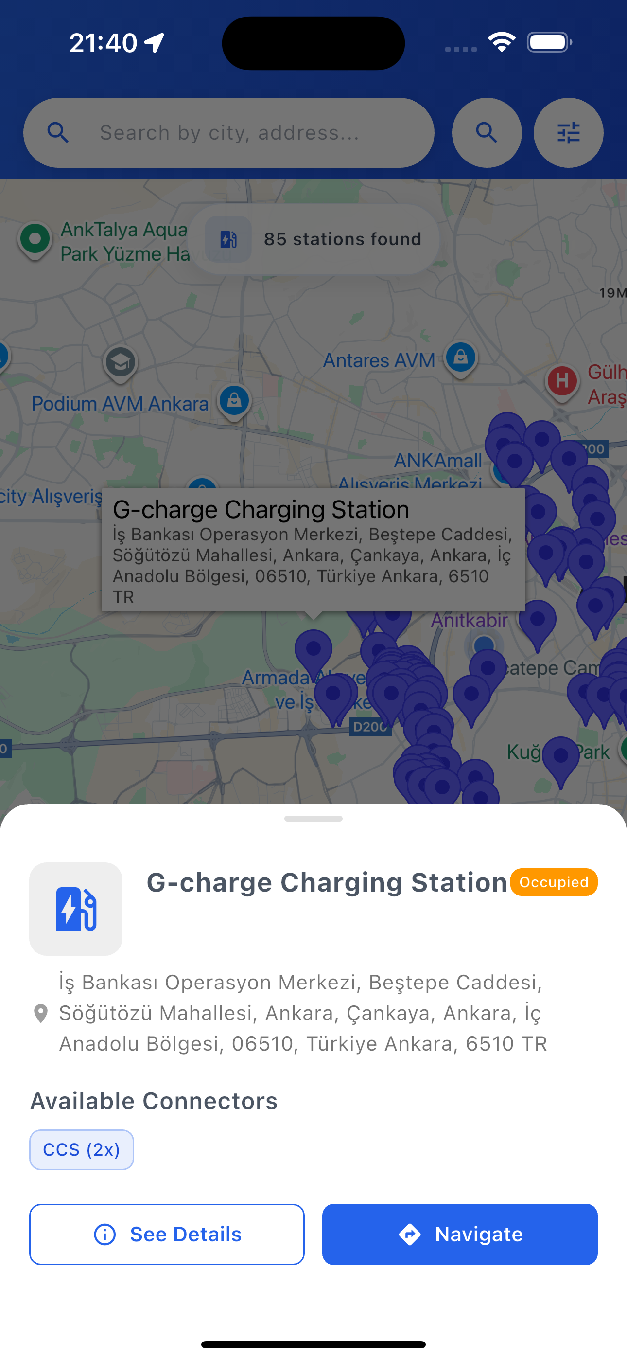 Station Details - Detailed information about charging stations