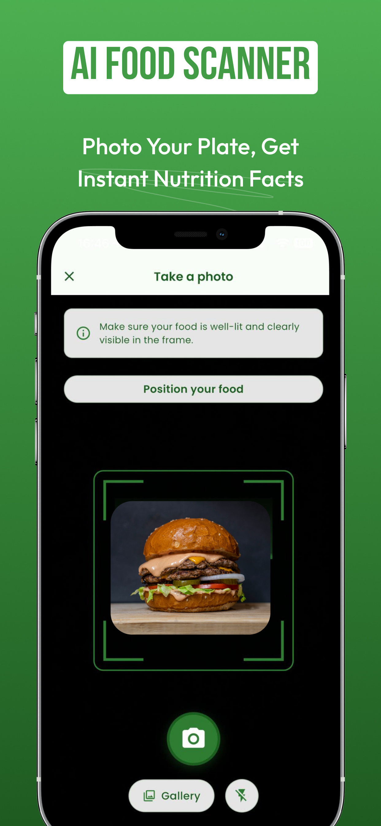 Dashboard view of FoodScanner